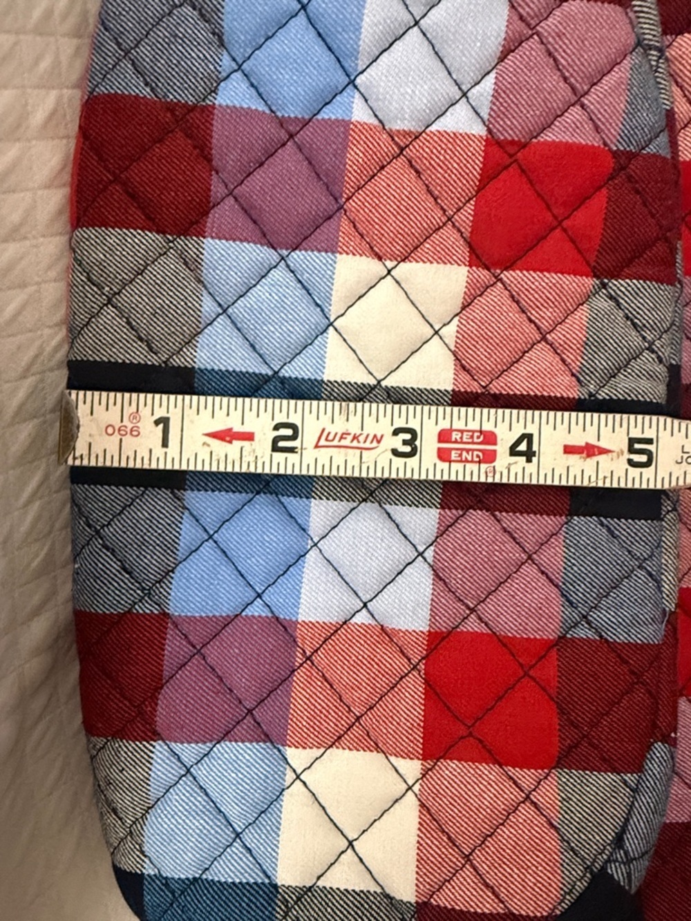 Vera Bradley Patriotic Plaid Bucket Crossbody Bag NWT Quilted Cotton Red Blue - Picture 10 of 10